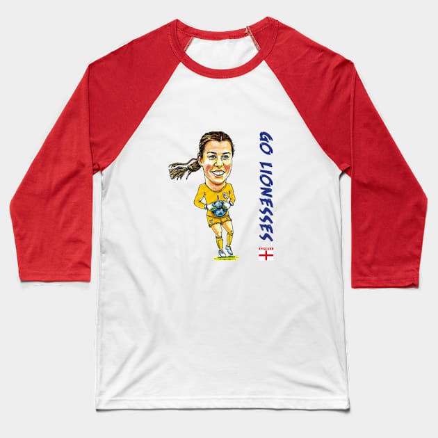 Mary Earps - England goalkeeper caricature Baseball T-Shirt by dizzycat-biz